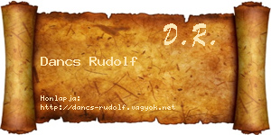 Dancs Rudolf névjegykártya